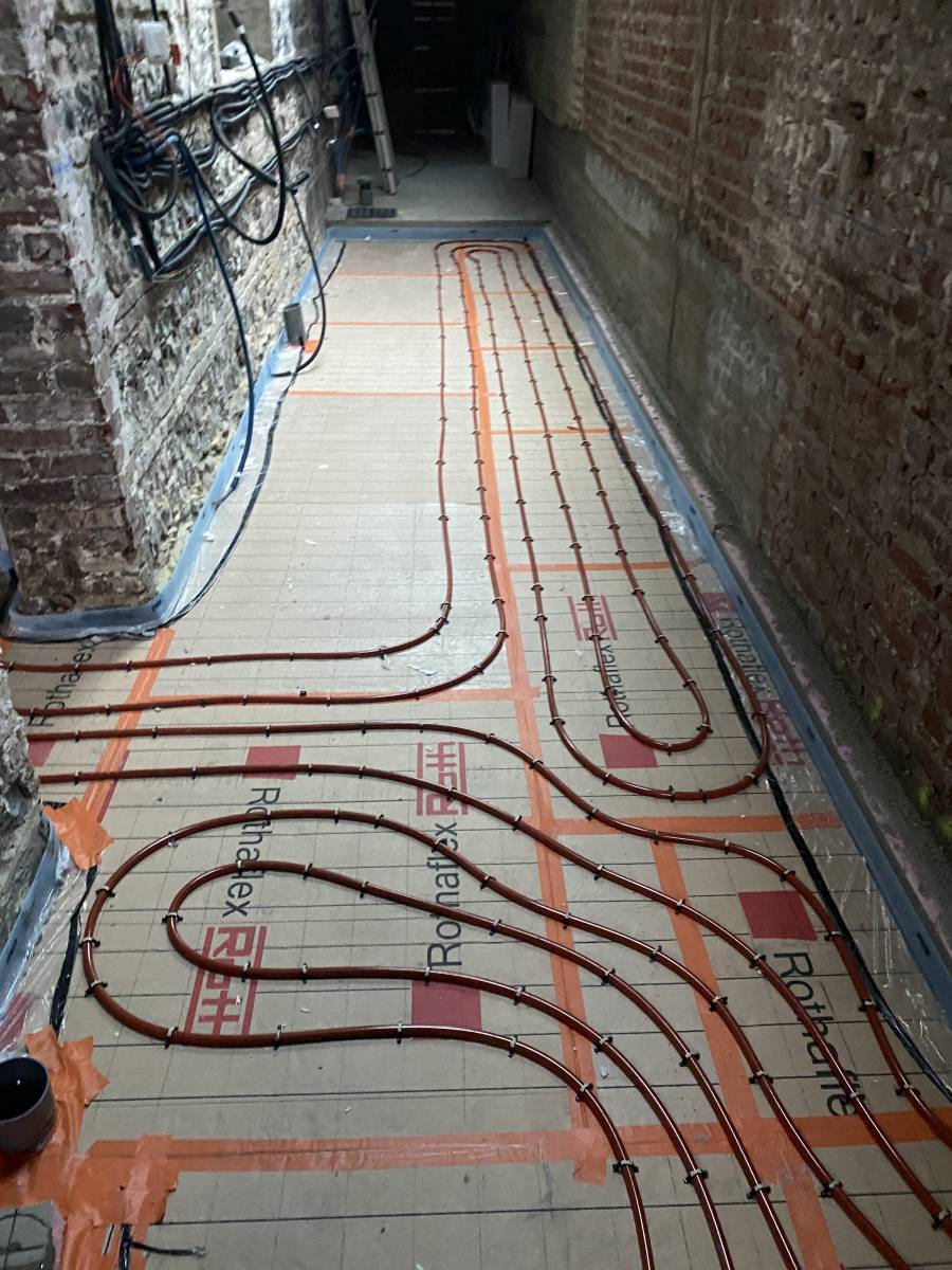 pose d'un plancher chauffant basse température en neuf et rénovation proche de Harfleur
