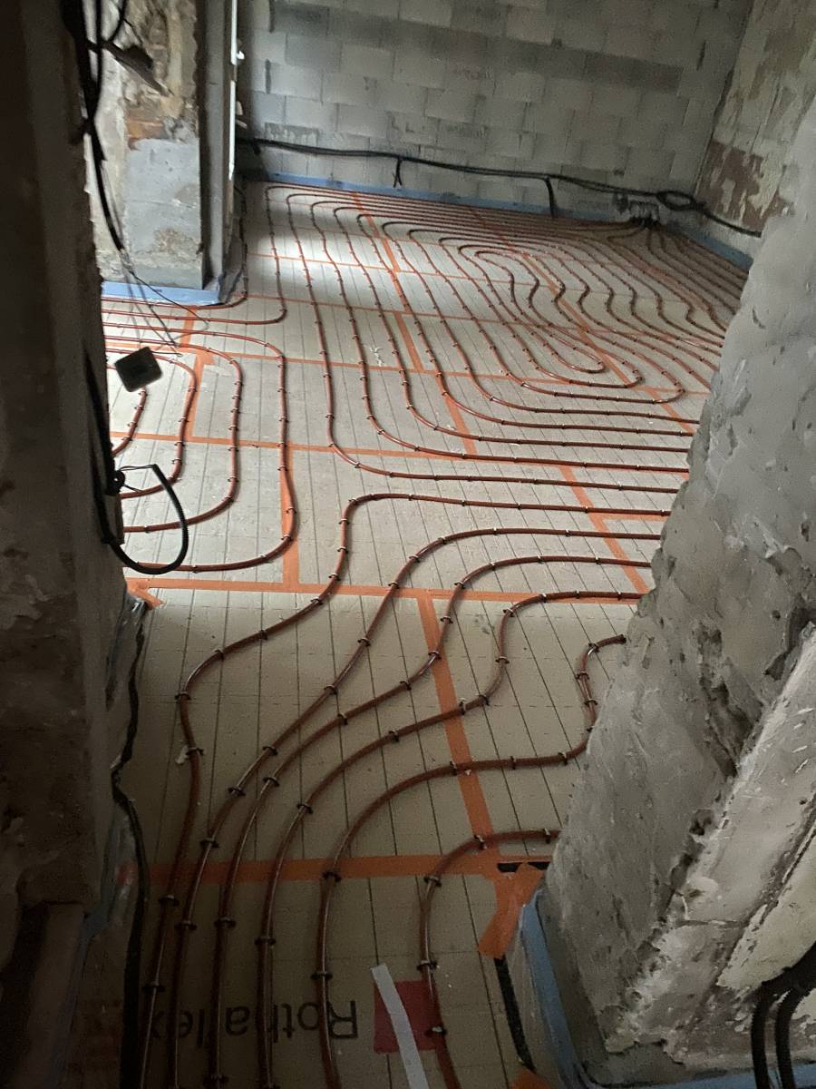 pose d'un plancher chauffant basse température en neuf et rénovation proche de Montivilliers